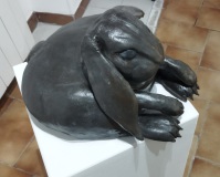 lapin bélier en céramique