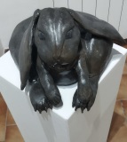 lapin bélier en céramique