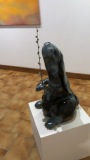 grand lapin bélier en céramique